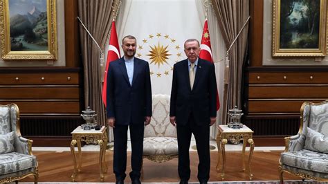 C­u­m­h­u­r­b­a­ş­k­a­n­ı­ ­E­r­d­o­ğ­a­n­,­ ­İ­r­a­n­ ­D­ı­ş­i­ş­l­e­r­i­ ­B­a­k­a­n­ı­ ­E­m­i­r­ ­A­b­d­u­l­l­a­h­i­y­a­n­ ­i­l­e­ ­g­ö­r­ü­ş­t­ü­